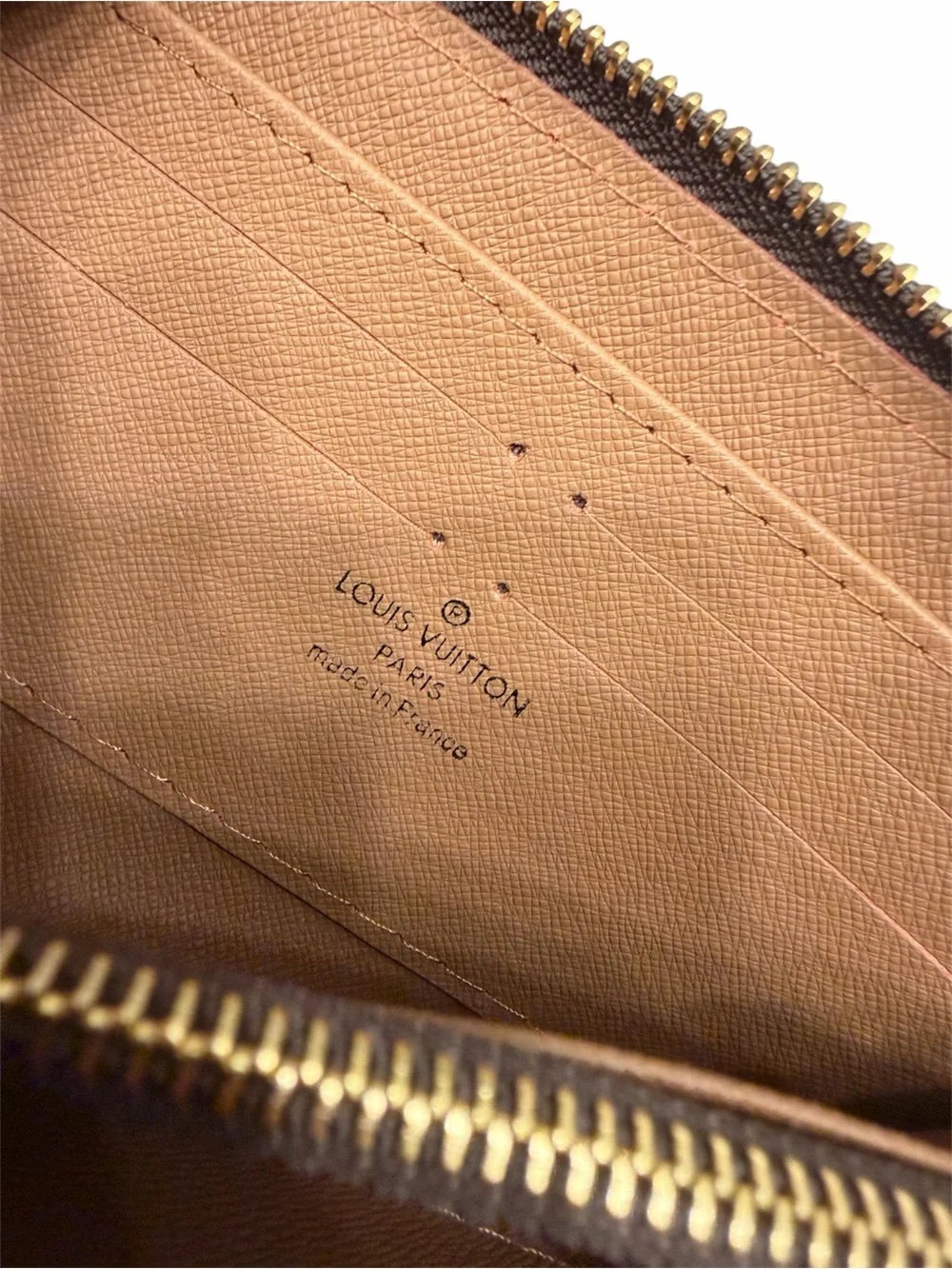 Louis Vuitton Brown Monogram Zippy Wallet with Gold Hardware